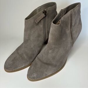Susina Boots Women's 9.5 M Zipper Ankle Booties Suede Leather Block Heels Boho